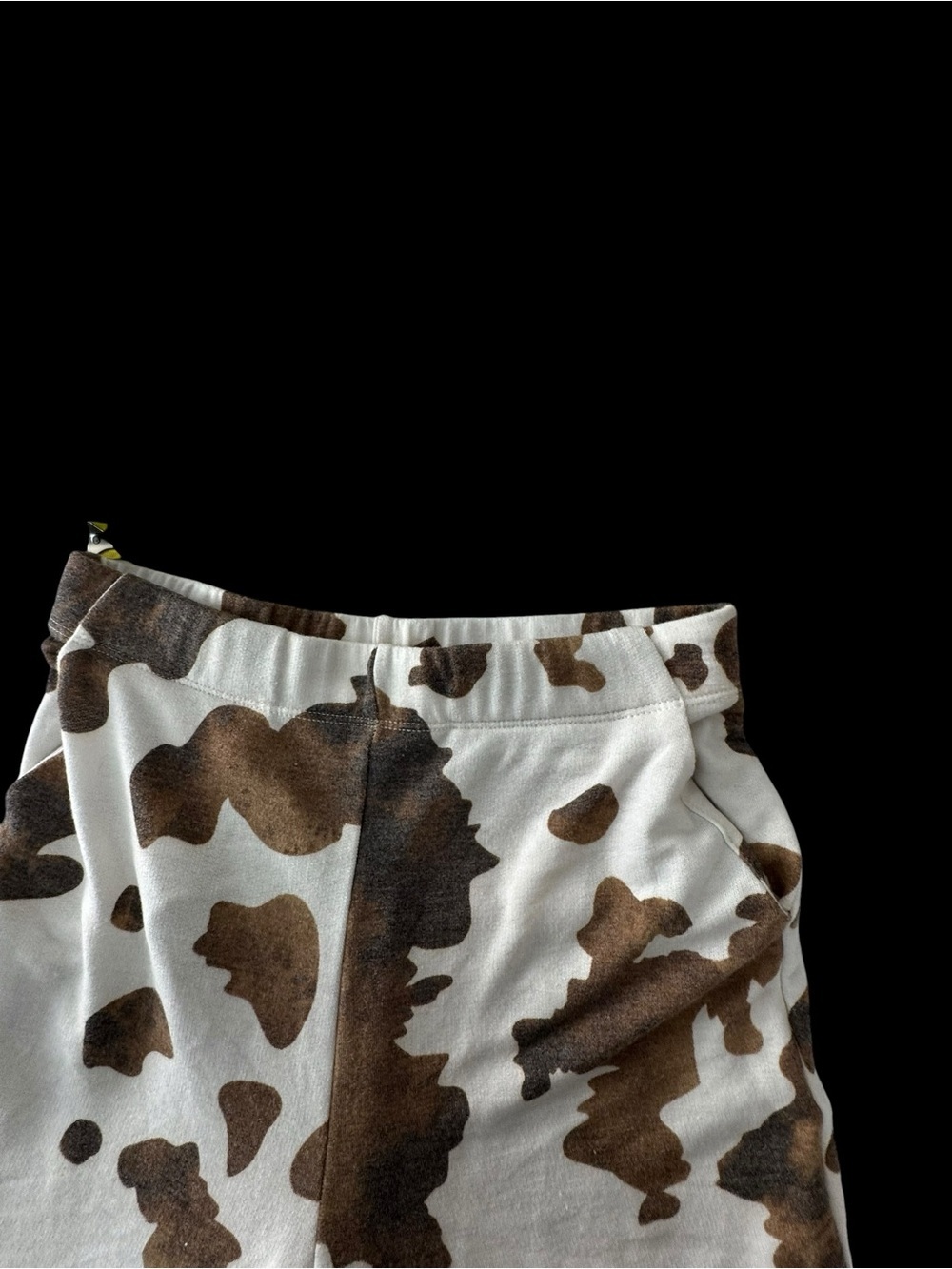 Jade by Jane Cow-Spot Flare Wide-Leg Jeans in White & Brown - Picture 5 of 8